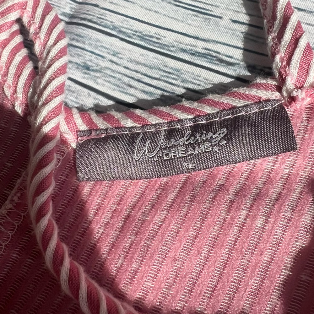 Pink and White Striped Ribbed Strappy Midi Dress EUC - Picture 7 of 14